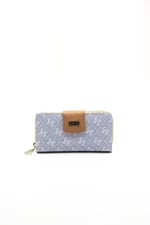 Silver & Polo SP928 Kadın Cüzdan & Kartlık Monogram Mavi-A.Taba