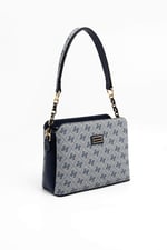 Silver & Polo SP937 Kadın Omuz Çantası Monogram Gri-Lacivert