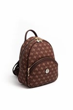 Silver & Polo SP945 Kadın Sırt Çantası Monogram Kahve