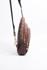 Silver & Polo SP959 Kadın Vücut Çantası Monogram Kahve
