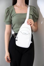 Silver & Polo SP959 Kadın Vücut Çantası Petek Beyaz