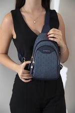 Silver & Polo SP959 Kadın Vücut Çantası Logolu Lacivert