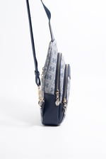 Silver & Polo SP959 Kadın Vücut Çantası Monogram Gri-Lacivert