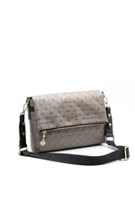 Silver & Polo SP963 Kadın Çapraz Çanta Logolu Platin-Siyah