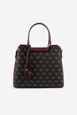 Silver & Polo SP969 Kadın El Çantası Monogram Kahve Sarı-Bordo
