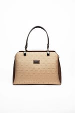 Silver & Polo SP972 Kadın El Çantası Logolu Bronz-Kahve