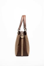 Silver & Polo SP972 Kadın El Çantası Logolu Bronz-Kahve