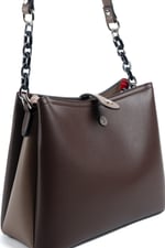 Silver & Polo SP974 Kadın Omuz Çantası Düz Kahve-Vizon