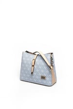 Silver & Polo SP974 Kadın Omuz Çantası Monogram Mavi-Ten