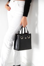 Silver & Polo SP975 Kadın El Çantası Logolu Siyah