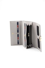 Silver & Polo SP979 Kadın Cüzdan & Kartlık Logolu Beyaz-A.Gri