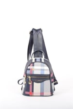 Silver & Polo SP983 Kadın Sırt Çantası Ekose Lacivert