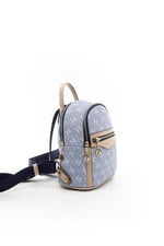 Silver & Polo SP983 Kadın Sırt Çantası Monogram Mavi-Ten