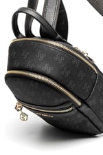 Silver & Polo SP983 Kadın Sırt Çantası Monogram Siyah