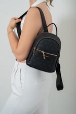 Silver & Polo SP983 Kadın Sırt Çantası Monogram Siyah