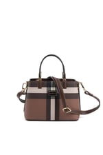 Silver & Polo SP987 Kadın El Çantası Ekose Koyu Kahve-Kahve