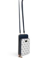 SP1011 Kadın Telefon Çantası Monogram Beyaz - Lacivert SP1011-M178