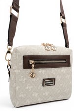 SP1038 Kadın Çapraz Çanta Monogram Taş - Kahve SP1038-M178