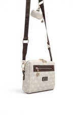SP1038 Kadın Çapraz Çanta Monogram Taş - Kahve SP1038-M178