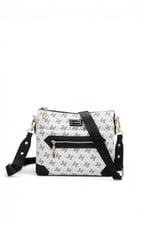 SP1110 Kadın Çapraz Çanta Monogram Beyaz - Siyah SP1110-M178