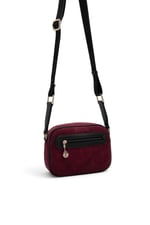 SP1111 Kadın Çapraz Çanta Süet Bordo - Siyah SP1111-M12
