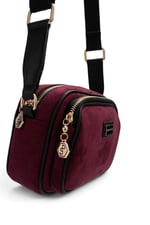 SP1111 Kadın Çapraz Çanta Süet Bordo - Siyah SP1111-M12