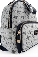 SP1130 Kadın Sırt Çantası Monogram Beyaz - Lacivert SP1130-M178