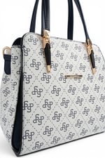 SP1136 Kadın El Çantası Monogram Beyaz - Lacivert SP1136-M178