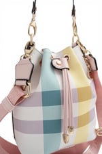 SP1137 Kadın Omuz Çantası Ekose Lila - Pembe SP1137-M71