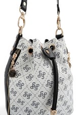 SP1137 Kadın Omuz Çantası Monogram Beyaz - Siyah SP1137-M178