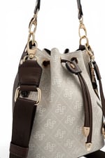 SP1137 Kadın Omuz Çantası Monogram Taş - Kahve SP1137-M178