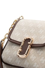SP1147 Kadın Omuz Çantası Monogram Taş-Kahve