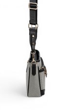 SP1160 Kadın Çapraz Çanta Kaz Ayağı Ekose Siyah-Siyah SP1160-M204
