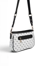 SP1160 Kadın Çapraz Çanta Monogram Beyaz - Siyah SP1160-M178