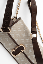 SP1171 Kadın Omuz Çantası Monogram Taş-Kahve