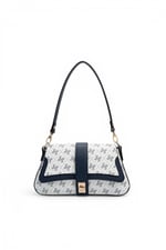 SP1177 Kadın Omuz Çantası Monogram Beyaz - Lacivert SP1177-M178