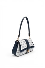 SP1177 Kadın Omuz Çantası Monogram Beyaz - Lacivert SP1177-M178