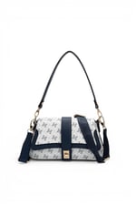 SP1177 Kadın Omuz Çantası Monogram Beyaz - Lacivert SP1177-M178