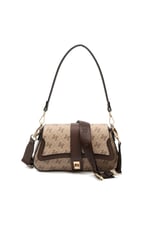 SP1177 Kadın Omuz Çantası Monogram Koyu Bej-Kahve