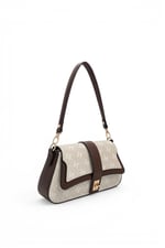 SP1177 Kadın Omuz Çantası Monogram Taş - Kahve SP1177-M178
