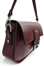 SP1179 Kadın Omuz Çantası Düz Cilt Bordo - Bordo SP1179-M224