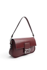 SP1179 Kadın Omuz Çantası Düz Cilt Bordo - Bordo SP1179-M224