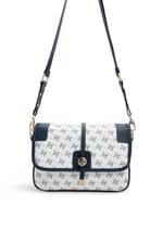 SP1182 Kadın Çapraz Çanta Monogram Beyaz - Lacivert SP1182-M178