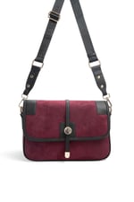 SP1182 Kadın Çapraz Çanta Süet Bordo - Siyah SP1182-M12