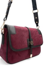 SP1182 Kadın Çapraz Çanta Süet Bordo - Siyah SP1182-M12
