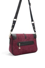 SP1182 Kadın Çapraz Çanta Süet Bordo - Siyah SP1182-M12