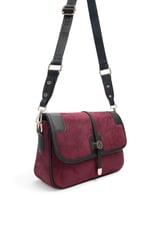 SP1182 Kadın Çapraz Çanta Süet Bordo - Siyah SP1182-M12