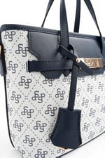 SP1185 Kadın El Çantası Monogram Beyaz - Lacivert SP1185-M178