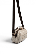SP1186 Kadın Çapraz Çanta Monogram Taş-Kahve
