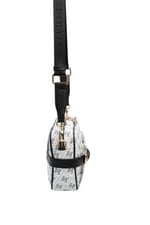 SP1256 Kadın Çapraz Çanta Monogram Beyaz - Siyah SP1256-M178